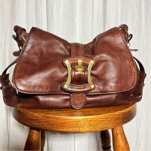 Elegant Brown Leather Shoulder Bag